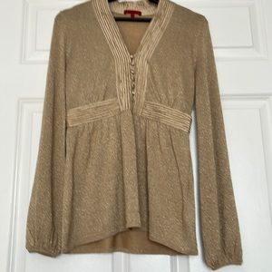 Vivienne Tam Gold and Metallic Blend Blouse, Size S